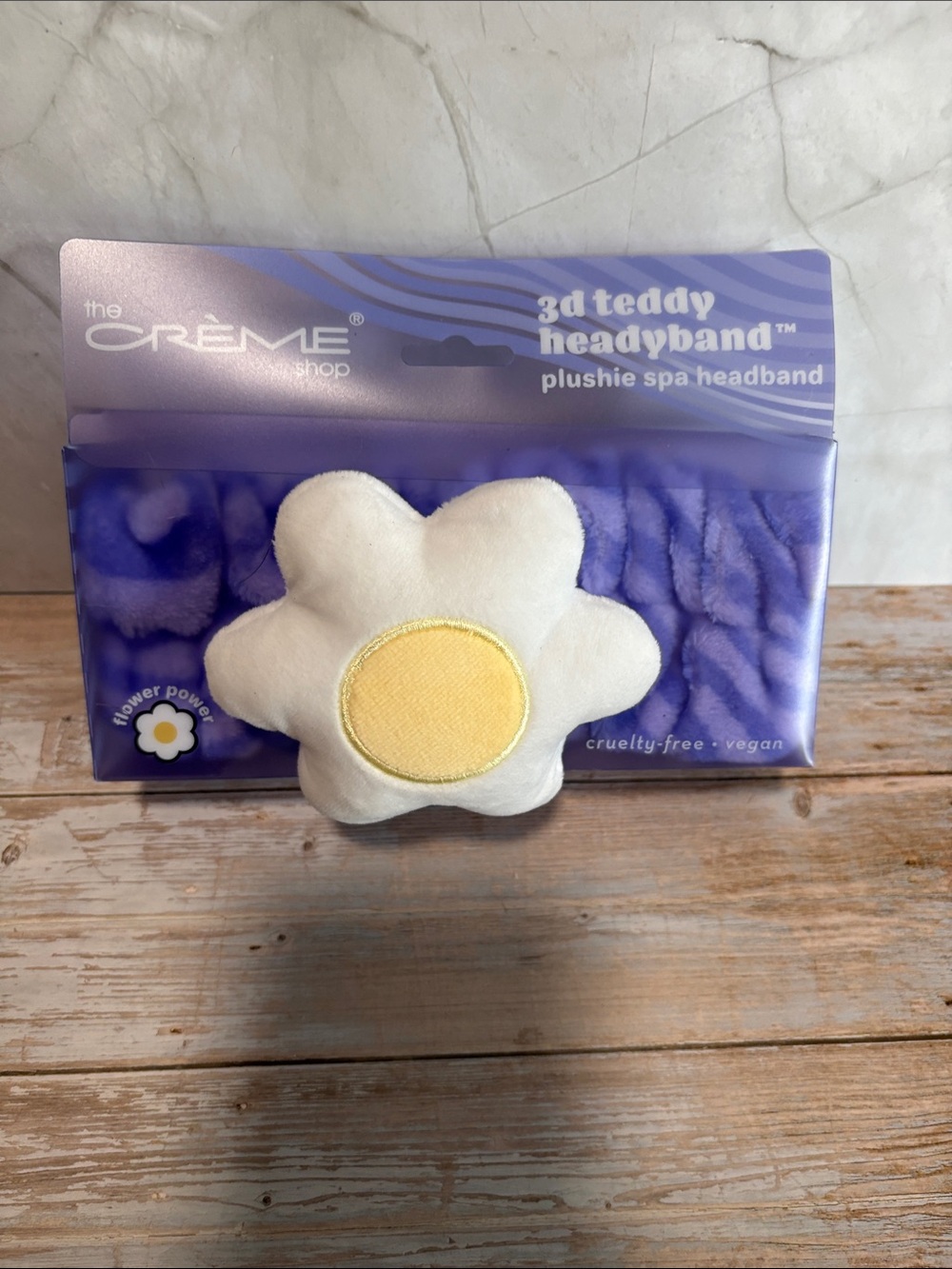 The Crème Shop White & Yellow Daisy Plush Spa Headband
